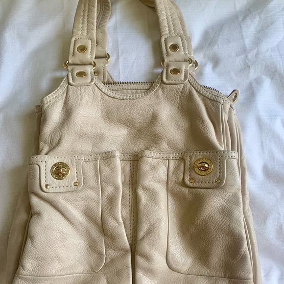 Marc By Marc Jacobs Cream Genuine Leather Shoulder Handbag Purse - Picture 10 of 10